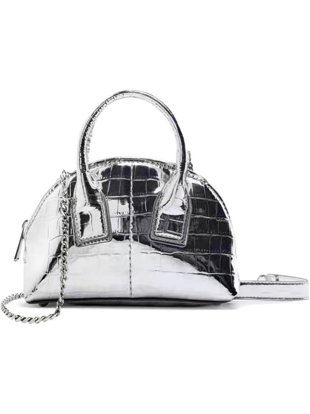 Metallic Mini Crossbody Purse for Women | Stylish Silver Handbag, Chic & Compact